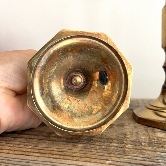 Solid brass candlesticks set of 2 - Picture 5 of 5